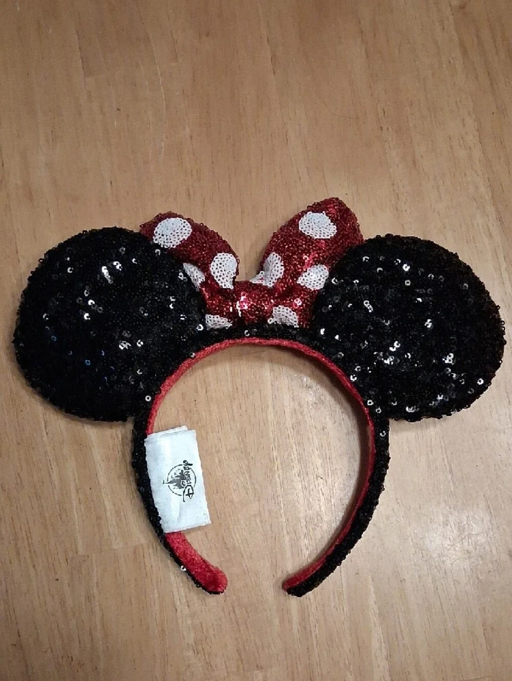 Disney Set Of 2 Sequin Minnie Ear Headbands Red Polka Dot & 4th Of July Colors